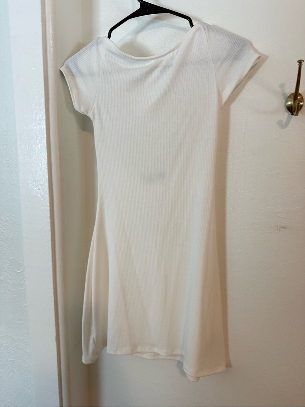 Urban Outfitters White Ribbed Backless Mini Dress